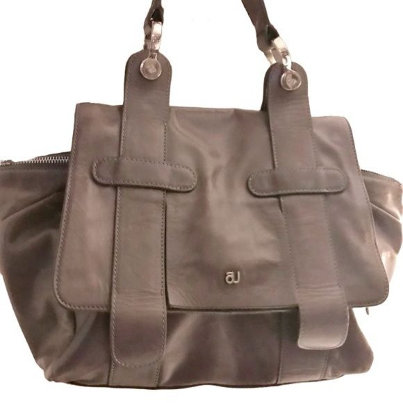 Mauve Leather Satchel Crossbody Bag - Picture 1 of 16